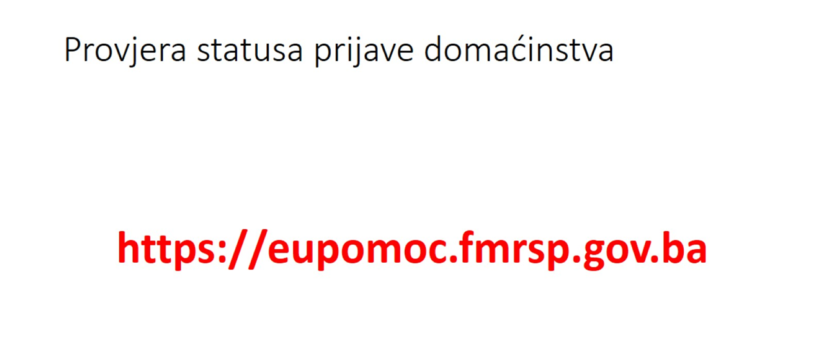 INFORMACIJA GRAĐANIMA O PROVJERI STATUSA PRIJAVE NA JAVNI POZIV ZA DODJELU SREDSTAVA ENERGETSKI SIROMAŠNIM DOMAĆINSTVIMA